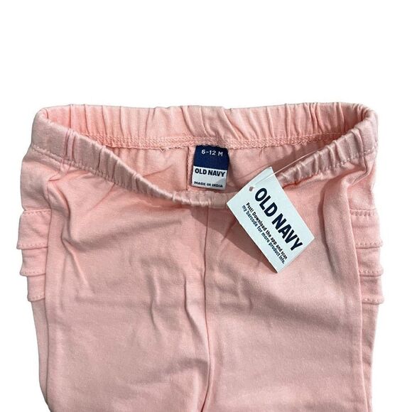Old Navy Baby Girl Pink Stretch Ruffle-Trim Leggings 6-12 M - Picture 5 of 6